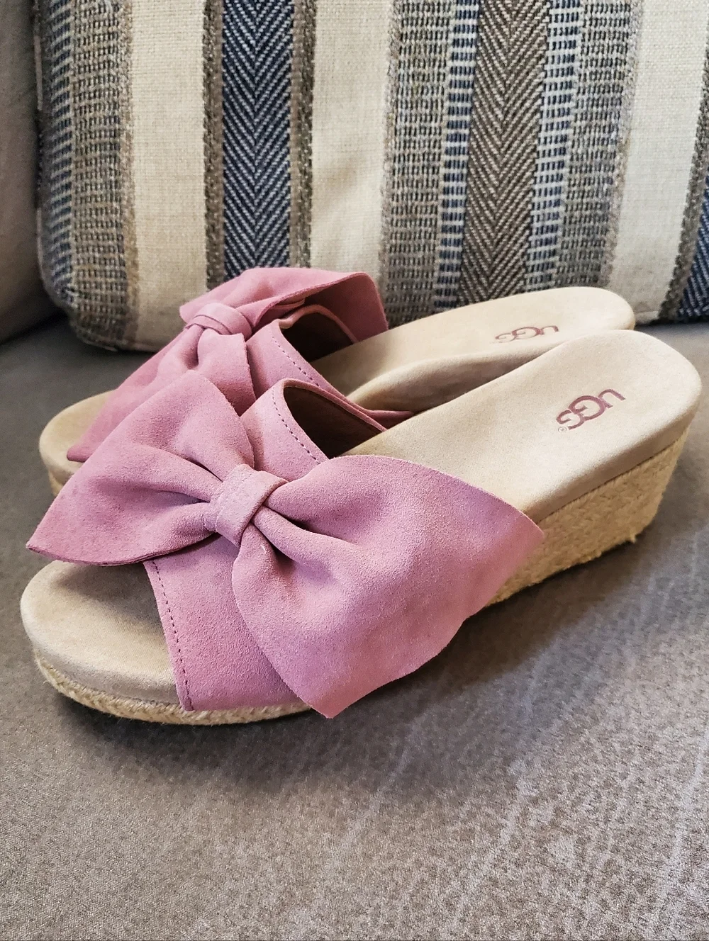 UGG JAYCEE ARROYO WEDGE ESPADRILLES SLIP ON SHOES sz US 8 In Pink Dawn
